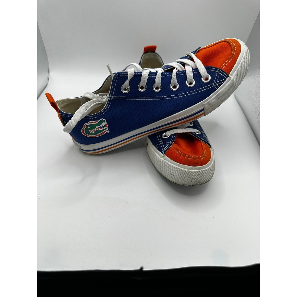 Skicks Florida Gators Womens Canvas Sneakers Blue Orange Low Top Game Day Shoes